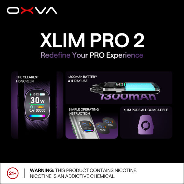 OXVA XLIM PRO 2 小蠻牛 PRO 二代|30W智慧調節 彩色螢幕 高續航換彈式電子煙主機-台灣現貨