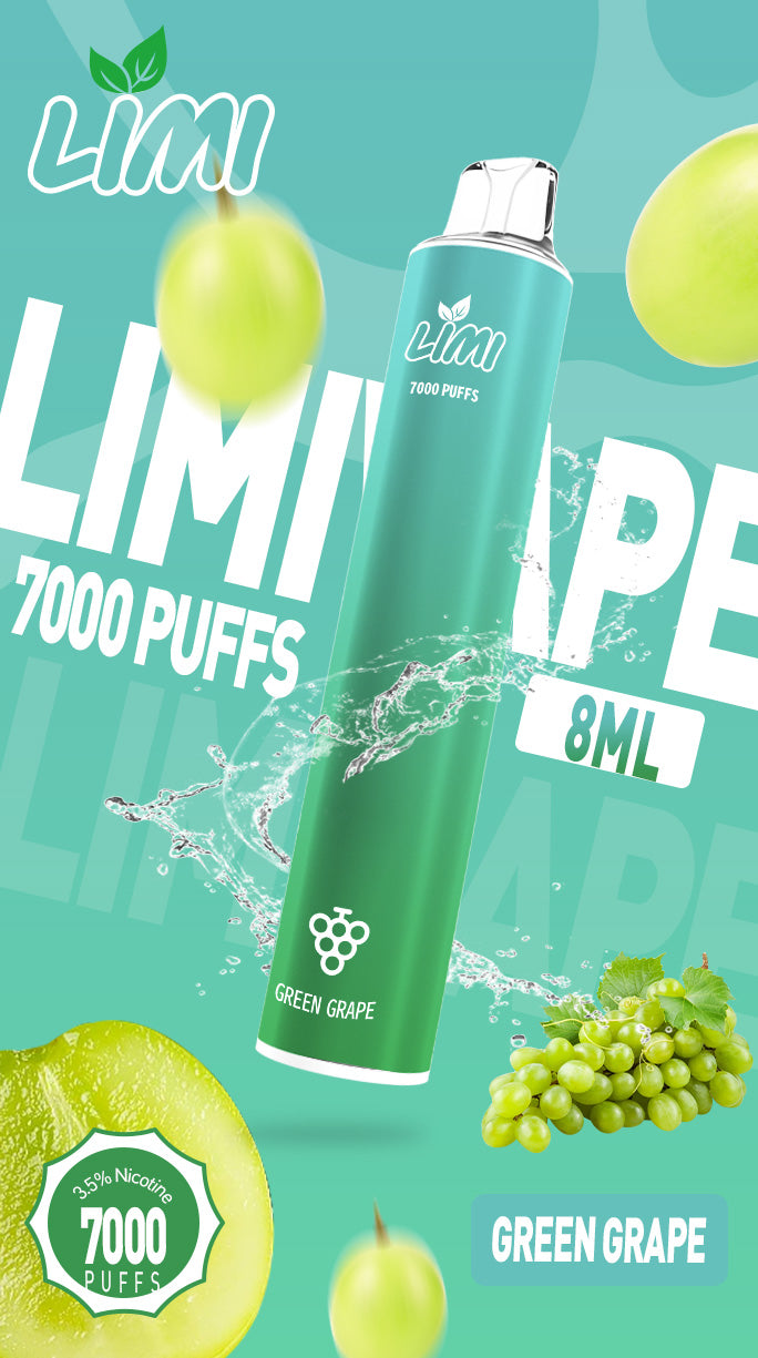 LIMI 7000口拋棄式電子煙|大容量一次性VAPE|長效續航水果冰感口味電子煙-VAKA糖果雲煙館