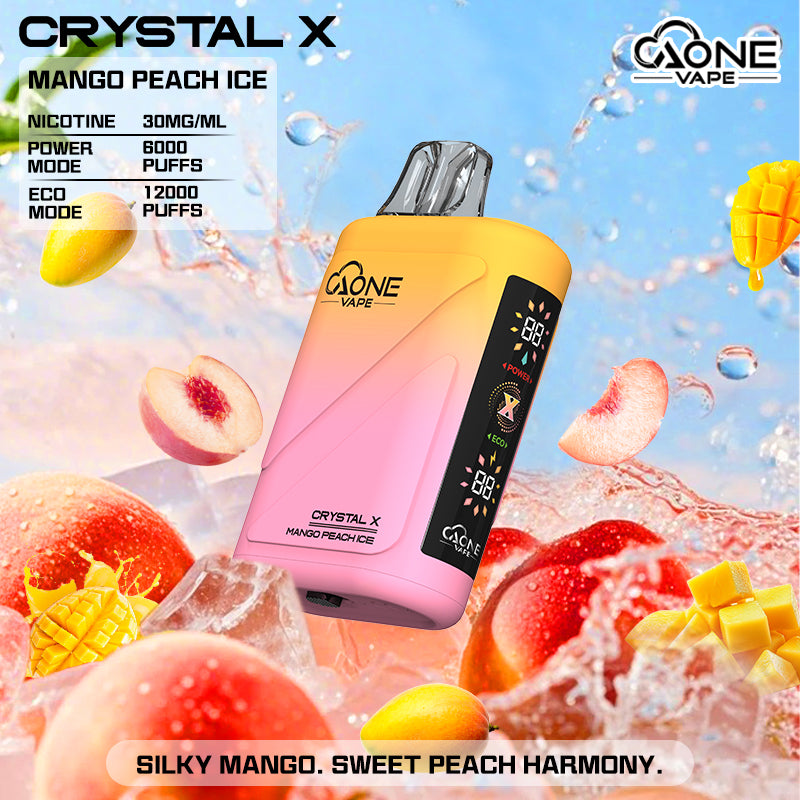 AONE Crystal X 水晶2代 12000口一次性電子煙 | 雙芯霧化透明水晶外殼大容量拋棄式Vape-糖果雲煙館