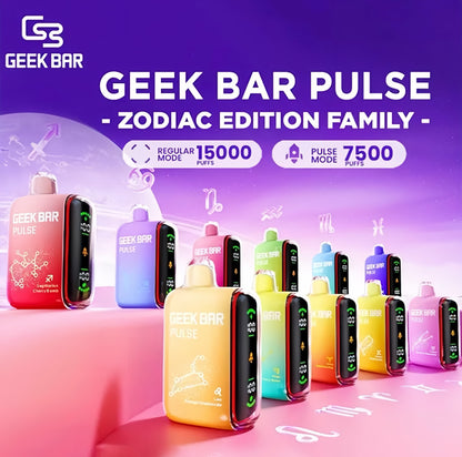 Geek Bar Pulse 小火箭電子煙 15000口｜雙網芯大容量一次性電子煙｜智慧螢幕顯示可充電款-VAKA糖果雲煙館