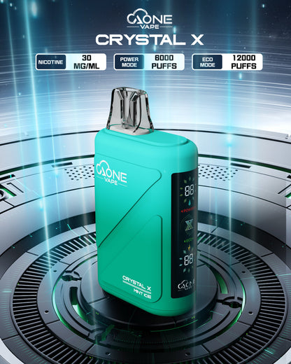 AONE Crystal X 水晶2代 12000口一次性電子煙 | 雙芯霧化透明水晶外殼大容量拋棄式Vape-糖果雲煙館