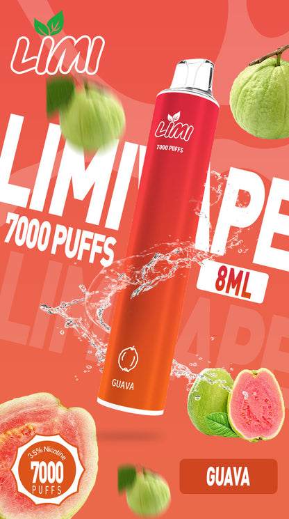 LIMI 7000口拋棄式電子煙｜大容量一次性VAPE｜長效續航水果冰感口味電子煙-VAKA糖果雲煙館