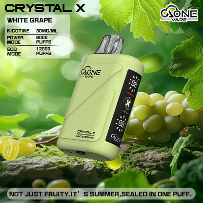 AONE Crystal X 水晶2代 12000口一次性電子煙 | 雙芯霧化透明水晶外殼大容量拋棄式Vape-糖果雲煙館