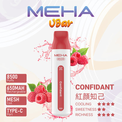 【MEHA VBar 魅嗨小白條】 一次性8500口拋棄式｜長效續航一次性 Vape｜水果冰感口味電子煙-VAKA糖果雲煙館