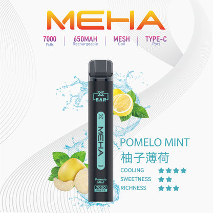 MEHA X BAR 魅嗨小黑條7000口一次性電子煙｜輕巧機身・長效續航・濃郁口感體驗-VAKA糖果雲煙館