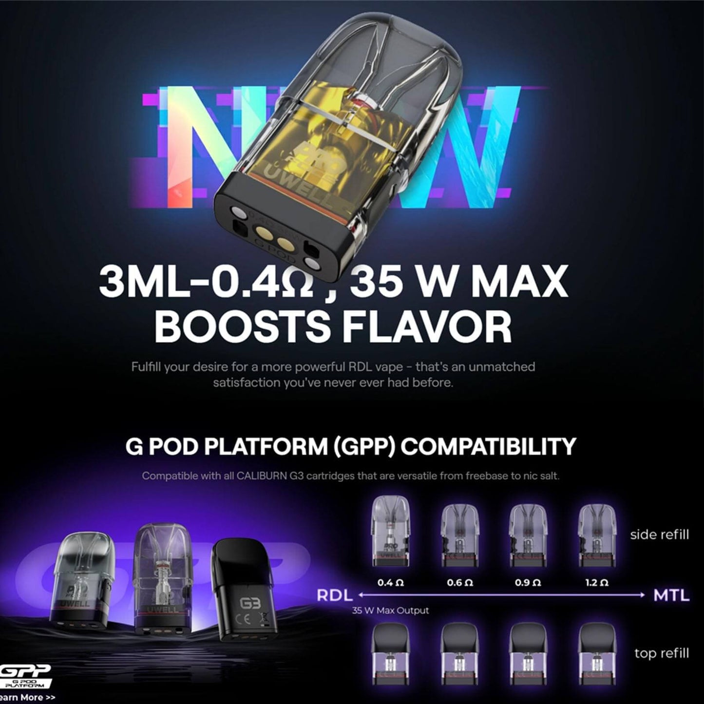 Uwell Caliburn咖喱G3 Pro空倉（4顆裝）原廠正品-台灣現貨秒發