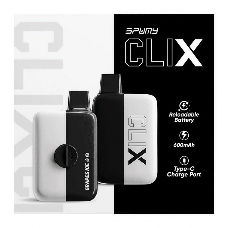 SPUMY Clix 思邦迷 7500口拋棄式電子煙｜高容量續航｜潮流便攜設計｜多款人氣風味選擇-VAKA糖果雲煙館