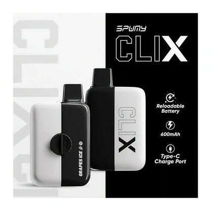 SPUMY Clix 思邦迷 7500口拋棄式電子煙｜高容量續航｜潮流便攜設計｜多款人氣風味選擇-VAKA糖果雲煙館