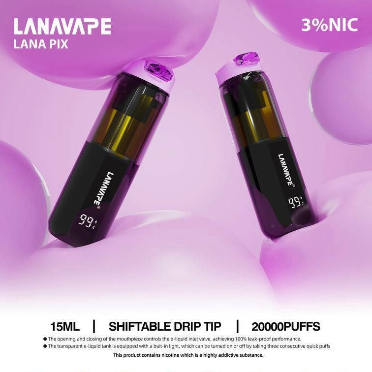 LANA PIX 閃光彈 20000口拋棄式電子煙｜15ML大容量煙油｜Mesh網狀霧化芯｜LED燈效｜Type-C充電一次性電子煙-VAKA糖果雲煙館